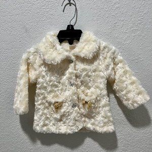 Cutie Pie Baby Winter White Swirl Faux Fur Jacket